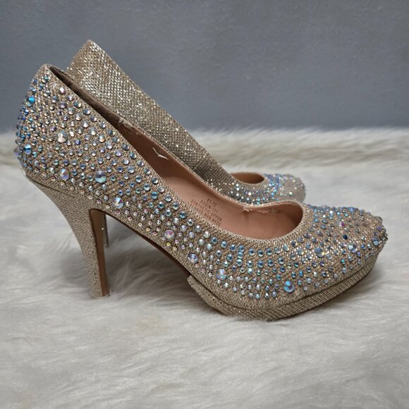 De Blossom Collection Robin-111 Classic Rhinestone Sparkle Pumps Shoes, 8.5 - Picture 1 of 8